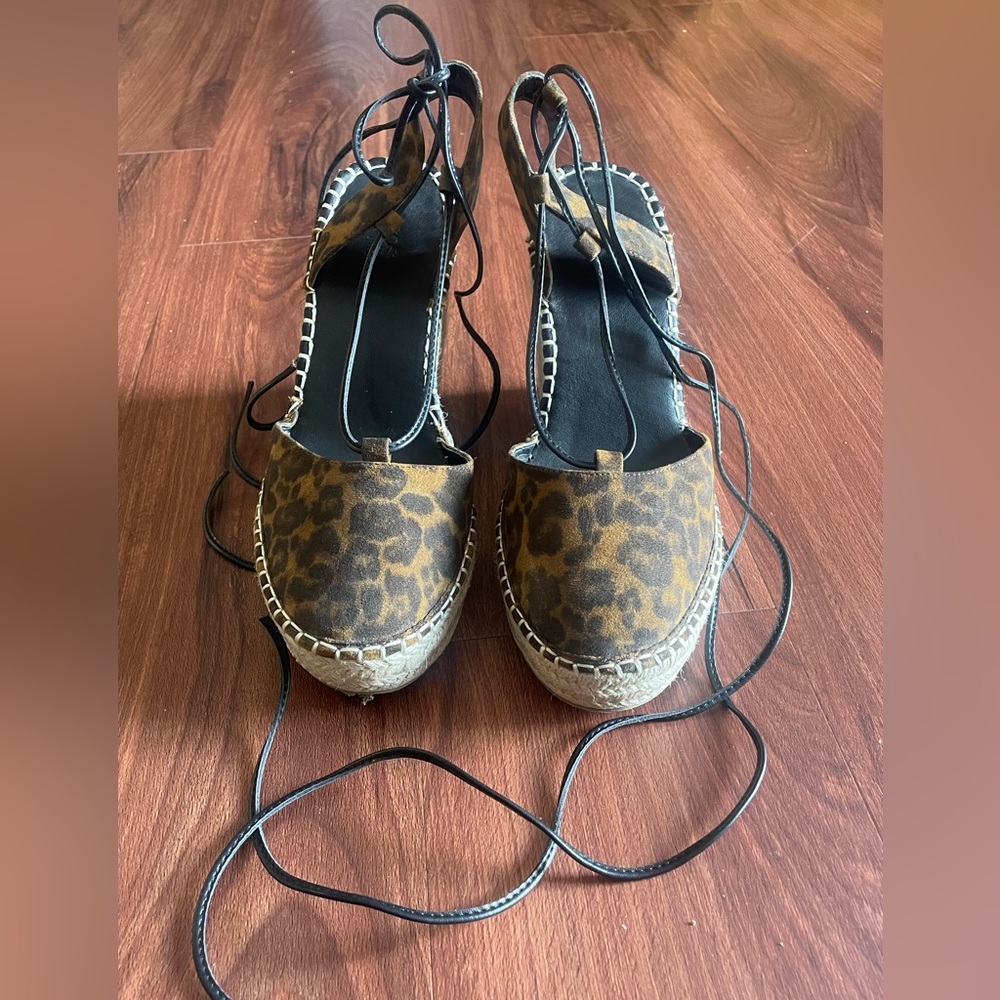 Size 9 ASOS leopard print wedges